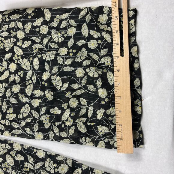 ZARA Wide Leg Pants Floral Elastic High Waisted Flowy Semi Sheer Pockets SMALL - Picture 7 of 13